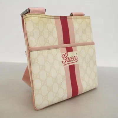 Pre-owned Gucci Ivory Pink Pvc Shoulder Bag ()