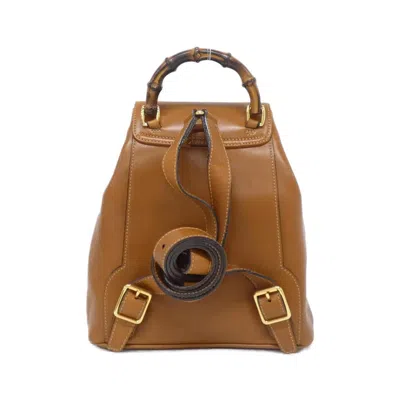 Pre-owned Gucci Light Brown Leather Backpack ()