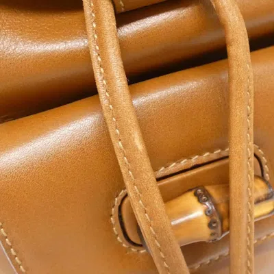 Pre-owned Gucci Light Brown Leather Backpack ()