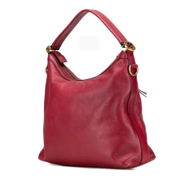 Pre-owned Gucci Miss Gg Red Color Leather Handbag Shoulder Bag ()