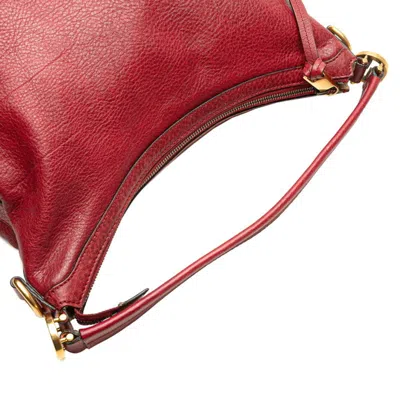 Pre-owned Gucci Miss Gg Red Color Leather Handbag Shoulder Bag ()