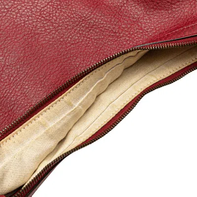 Pre-owned Gucci Miss Gg Red Color Leather Handbag Shoulder Bag ()