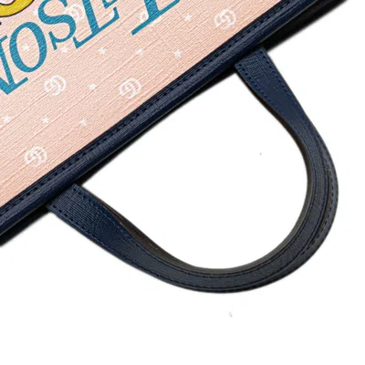 Pre-owned Gucci Multi-color Navy Pink Pvc Leather Handbag Tote Bag ()