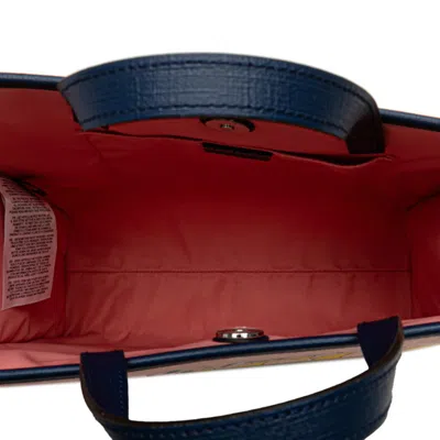 Pre-owned Gucci Multi-color Navy Pink Pvc Leather Handbag Tote Bag ()