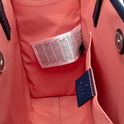 Pre-owned Gucci Multi-color Navy Pink Pvc Leather Handbag Tote Bag ()