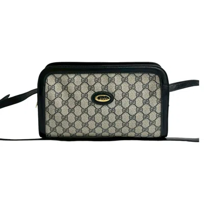 Pre-owned Gucci Navy Leather Pvc Pochette Shoulder Bag () In Blue