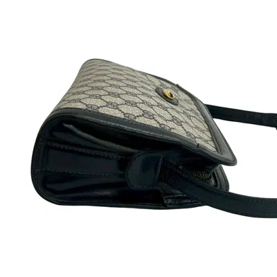 Pre-owned Gucci Navy Leather Pvc Pochette Shoulder Bag () In Blue