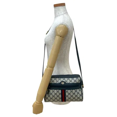 Pre-owned Gucci Navy Red Color Leather Pvc Pochette Shoulder Bag ()