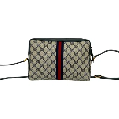 Pre-owned Gucci Navy Red Color Leather Pvc Pochette Shoulder Bag ()