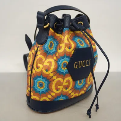 Pre-owned Gucci Navy Yellow Pvc Shoulder Bag ()