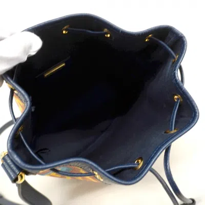 Pre-owned Gucci Navy Yellow Pvc Shoulder Bag ()