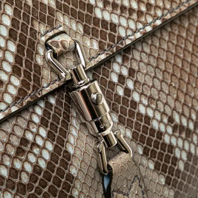 Pre-owned Gucci New Jackie Blue Brown Shoulder Bag () In Multi