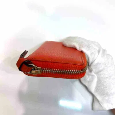 Pre-owned Gucci Orange Red Color Leather Coin Purse/coin Case () In Multi