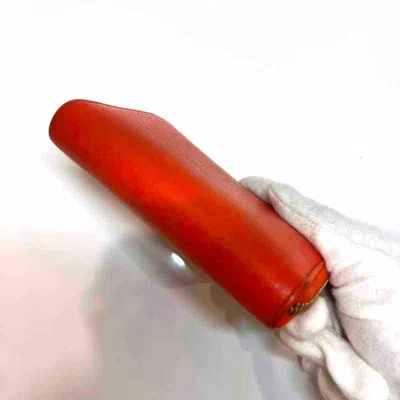 Pre-owned Gucci Orange Red Color Leather Coin Purse/coin Case () In Multi