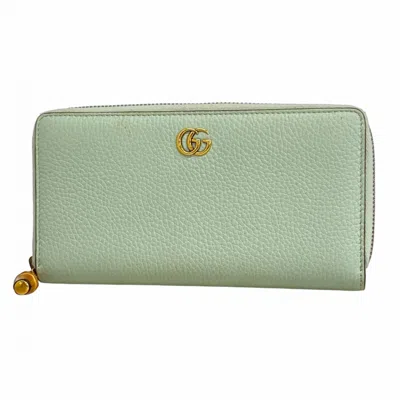 Pre-owned Gucci Pale Green Leather Long Wallet (bi-fold) ()