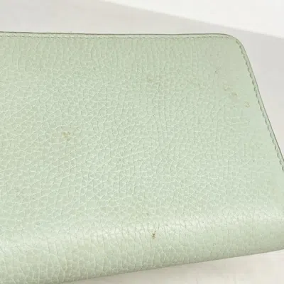Pre-owned Gucci Pale Green Leather Long Wallet (bi-fold) ()
