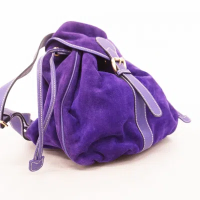 Pre-owned Gucci Purple Suede Backpack ()