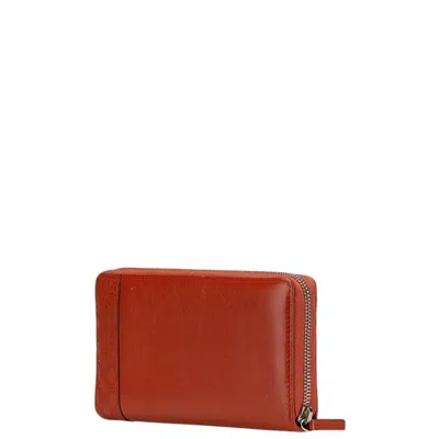 Pre-owned Gucci Red Color Leather Long Wallet (bi-fold) ()