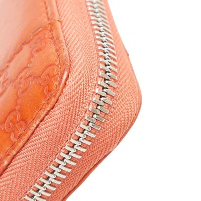 Pre-owned Gucci Red Color Leather Long Wallet (bi-fold) ()