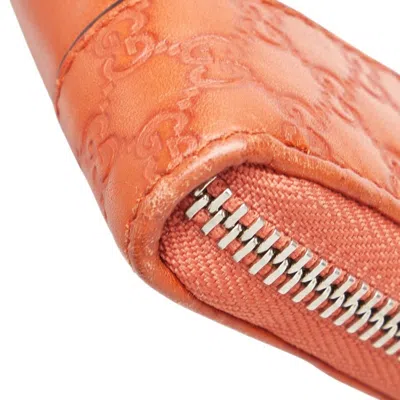 Pre-owned Gucci Red Color Leather Long Wallet (bi-fold) ()