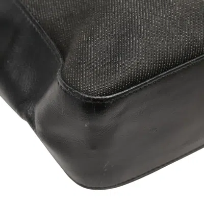 Pre-owned Gucci Sherry Line Black Denim Leather Handbag Tote Bag ()