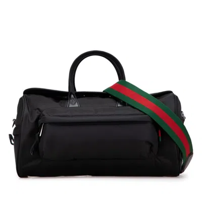 Pre-owned Gucci Sherry Line Black Nylon Handbag Shoulder Bag ()