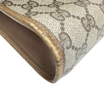 Pre-owned Gucci Sherry Line Beige Brown Gg Supreme Clutch Bag () In Multi