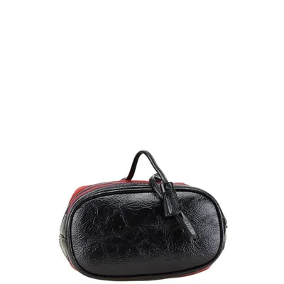 Pre-owned Gucci Sherry Line Black Red Color Suede Leather Shoulder Bag () In Multi