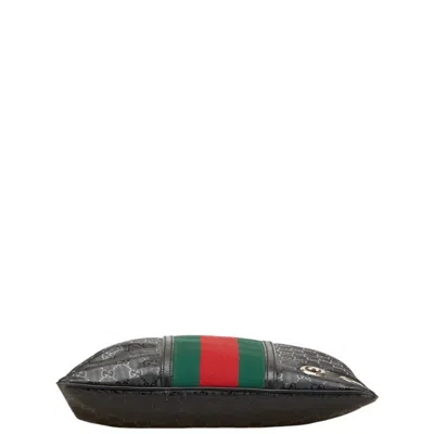 Pre-owned Gucci Sherry Line Black Pvc Leather Shoulder Bag ()