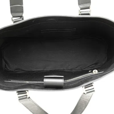 Pre-owned Gucci Sherry Line Black Pvc Leather Handbag Tote Bag ()