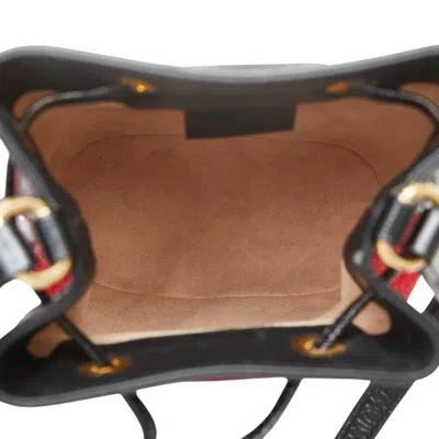 Pre-owned Gucci Sherry Line Black Red Color Suede Leather Shoulder Bag () In Multi