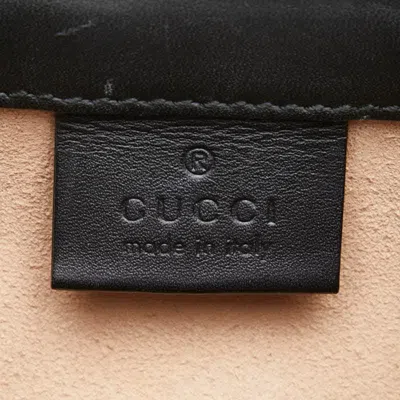 Pre-owned Gucci Sherry Line Black Red Color Suede Leather Shoulder Bag () In Multi