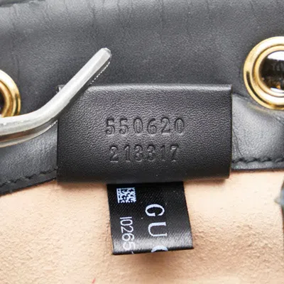 Pre-owned Gucci Sherry Line Black Red Color Suede Leather Shoulder Bag () In Multi