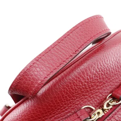 Pre-owned Gucci Soho Chain Backpack Leather Red Leather Backpack Bag ()
