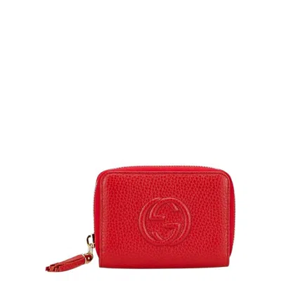 Pre-owned Gucci Soho Red Color Leather Wallet (bi-fold) ()