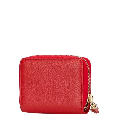 Pre-owned Gucci Soho Red Color Leather Wallet (bi-fold) ()