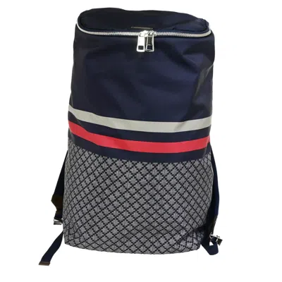Pre-owned Gucci Travel Backpack Gg Nylon Navy Nylon Backpack Bag () In Blue