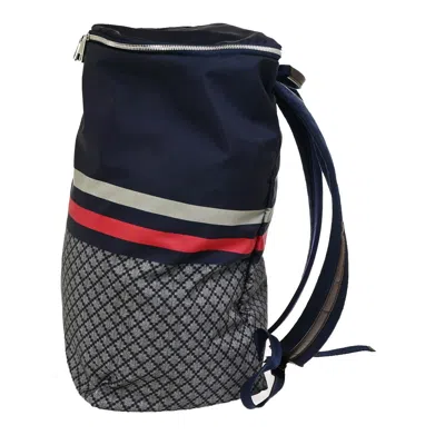 Pre-owned Gucci Travel Backpack Gg Nylon Navy Nylon Backpack Bag () In Blue