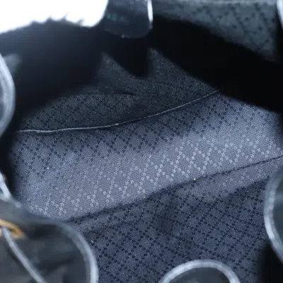 Pre-owned Gucci Vintage Bamboo Backpack Leather Black Leather Backpack Bag ()