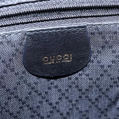 Pre-owned Gucci Vintage Bamboo Backpack Leather Black Leather Backpack Bag ()