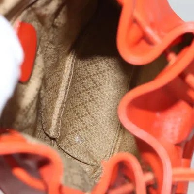 Pre-owned Gucci Vintage Bamboo Backpack Leather Orange Leather Backpack Bag ()