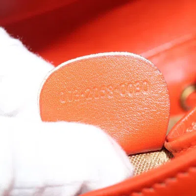 Pre-owned Gucci Vintage Bamboo Backpack Leather Orange Leather Backpack Bag ()