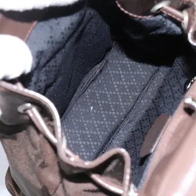 Pre-owned Gucci Vintage Bamboo Backpack Nylon And Patent Leather Brown Nylon Backpack Bag ()