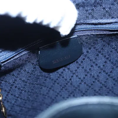 Pre-owned Gucci Vintage Bamboo Backpack Leather Black Leather Backpack Bag ()