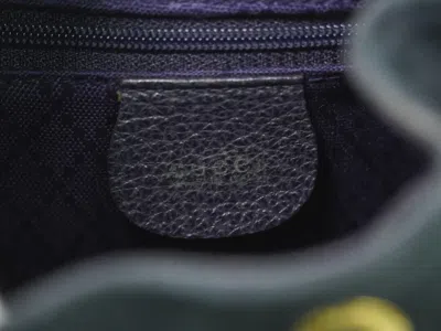 Pre-owned Gucci Vintage Bamboo Backpack Suede Navy Suede Backpack Bag () In Blue