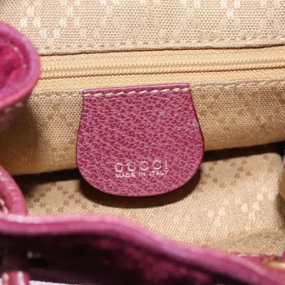 Pre-owned Gucci Vintage Bamboo Backpack Suede Purple Suede Backpack Bag ()