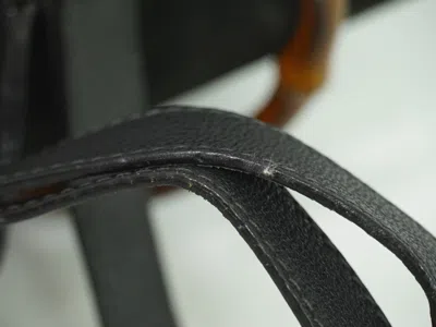 Pre-owned Gucci Vintage Bamboo Backpack Suede Black Suede Backpack Bag ()