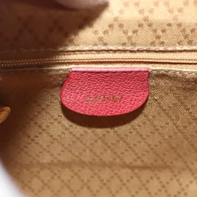 Pre-owned Gucci Vintage Bamboo Backpack Suede Red Suede Backpack Bag ()