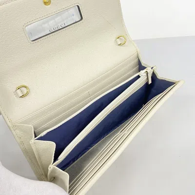 Pre-owned Gucci White Leather Chain/shoulder Wallet ()