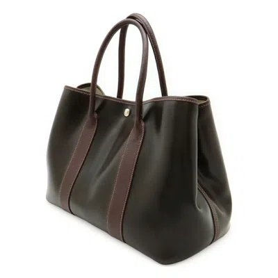 Pre-owned Hermes Amazonia Dark Brown Amazonia Leather Handbag Tote Bag ()